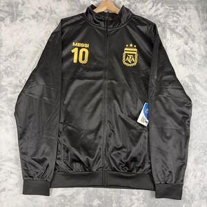 AFA ARGENTINA #10 Lionel Messi Black Track Jacket Size Large Full Zip NEW!
